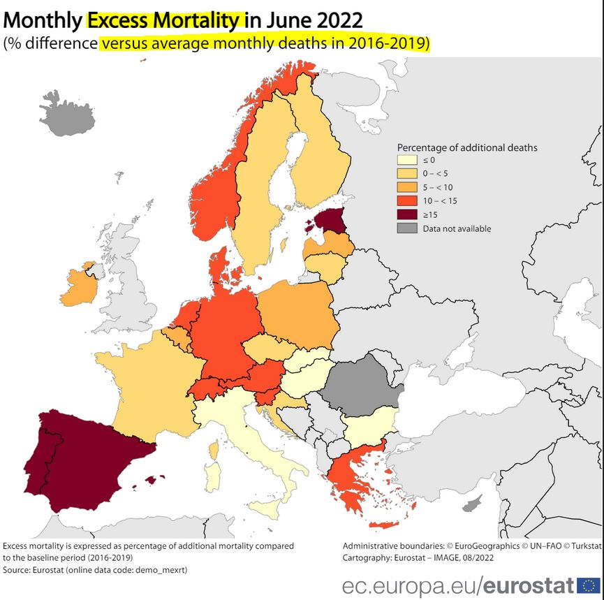 EuroStat Excess Mortality June 2022