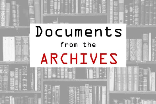 Documents from the Archives