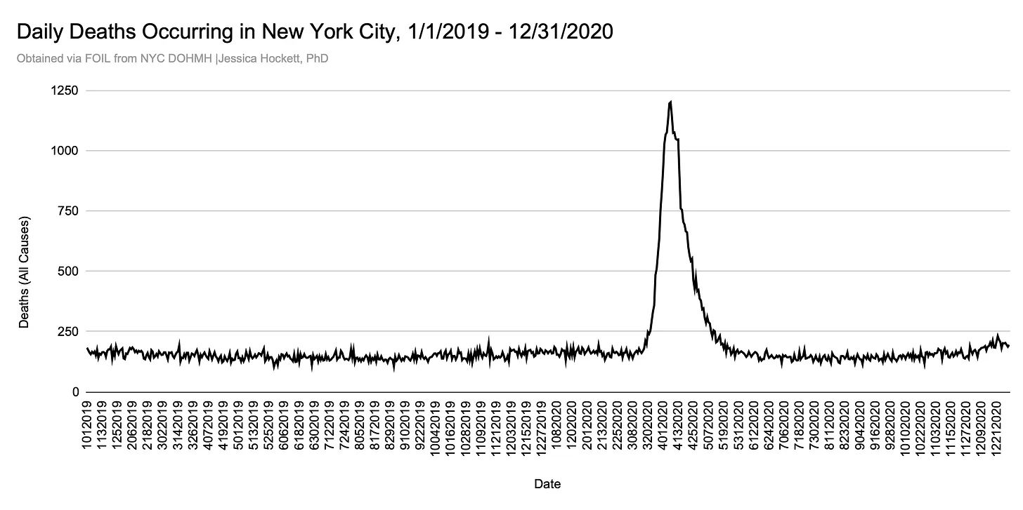 NY City deaths 2019-2020